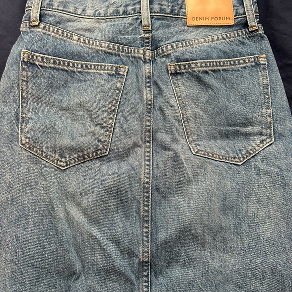 Denim Forum 90’s vintage maxi denim skirt.  **raw hem - Picture 7 of 8